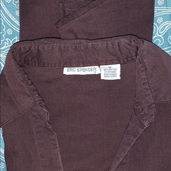 “Eric Spencer” Brown Collared Blouse Size M - Picture 3 of 3